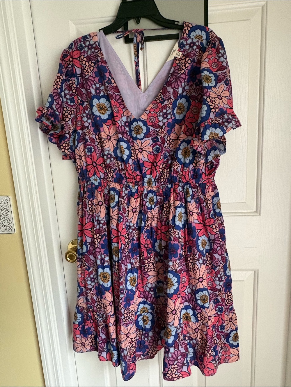 Terra & Sky Lavender Floral Sundress with Pink and Blue Blooms